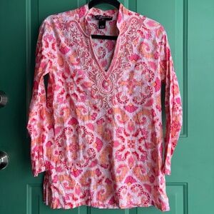 Peck and Peck small beaded embellished spring summer top